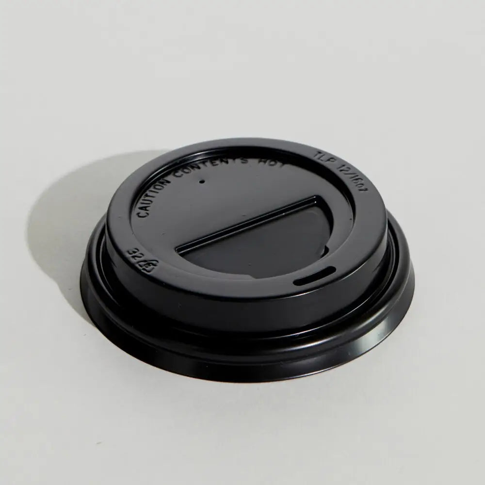 12-16oz Lids - PLAIN BLACK / PACK OF 100