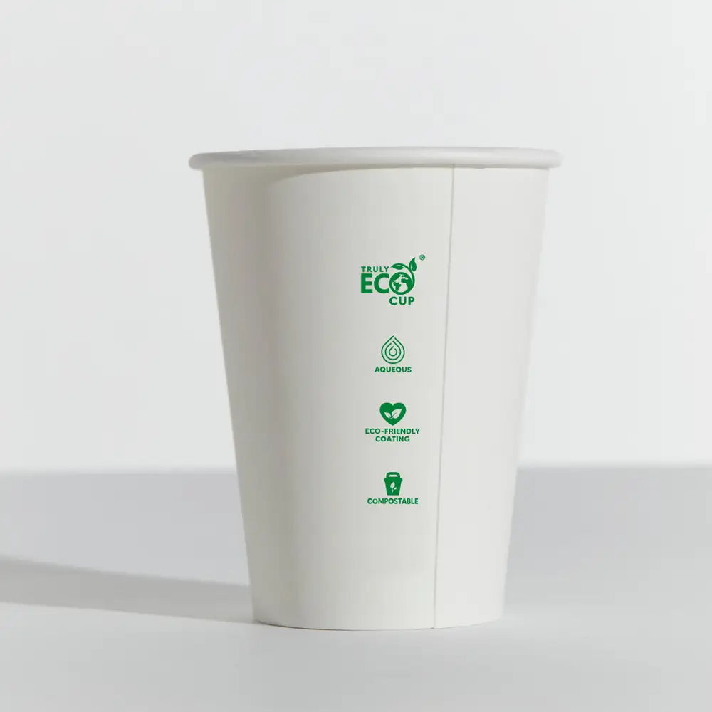 12oz Coffee Cups - PLAIN WHITE / PACK OF 100