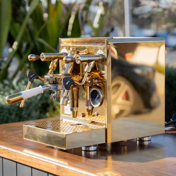 24 Cart Gold Plated Bellezza Francesca Custom Semi Commercial Coffee Machine - Australia - Di Pacci