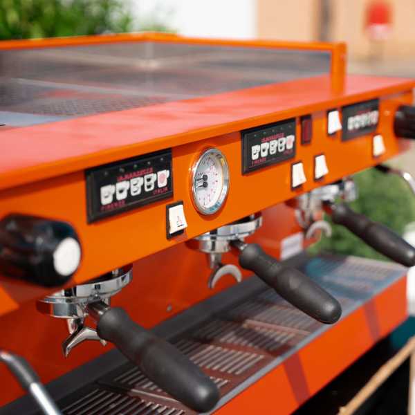 Custom 3 Group Fire Orange La Marzocco Linea Commercial Coffee Machine