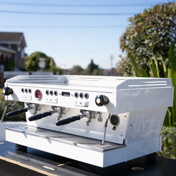 Custom Gloss White 3 Group La Marzocco PB Commercial Coffee Machine