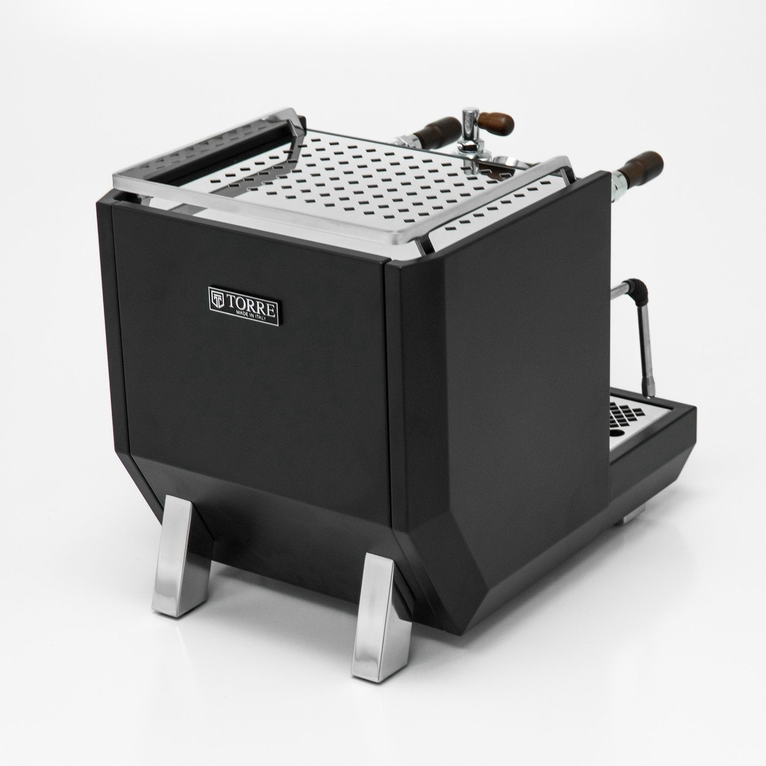 Torre Adele Matte Black With Wood Coffee Machine