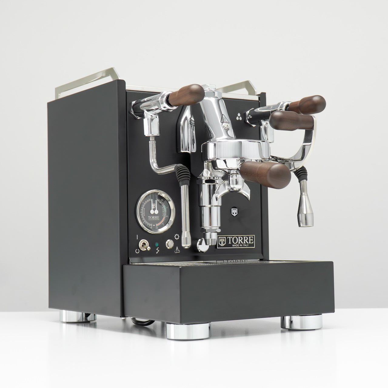 Torre Luigino TSP Matte Black with Wood and Joystick Coffee Machine