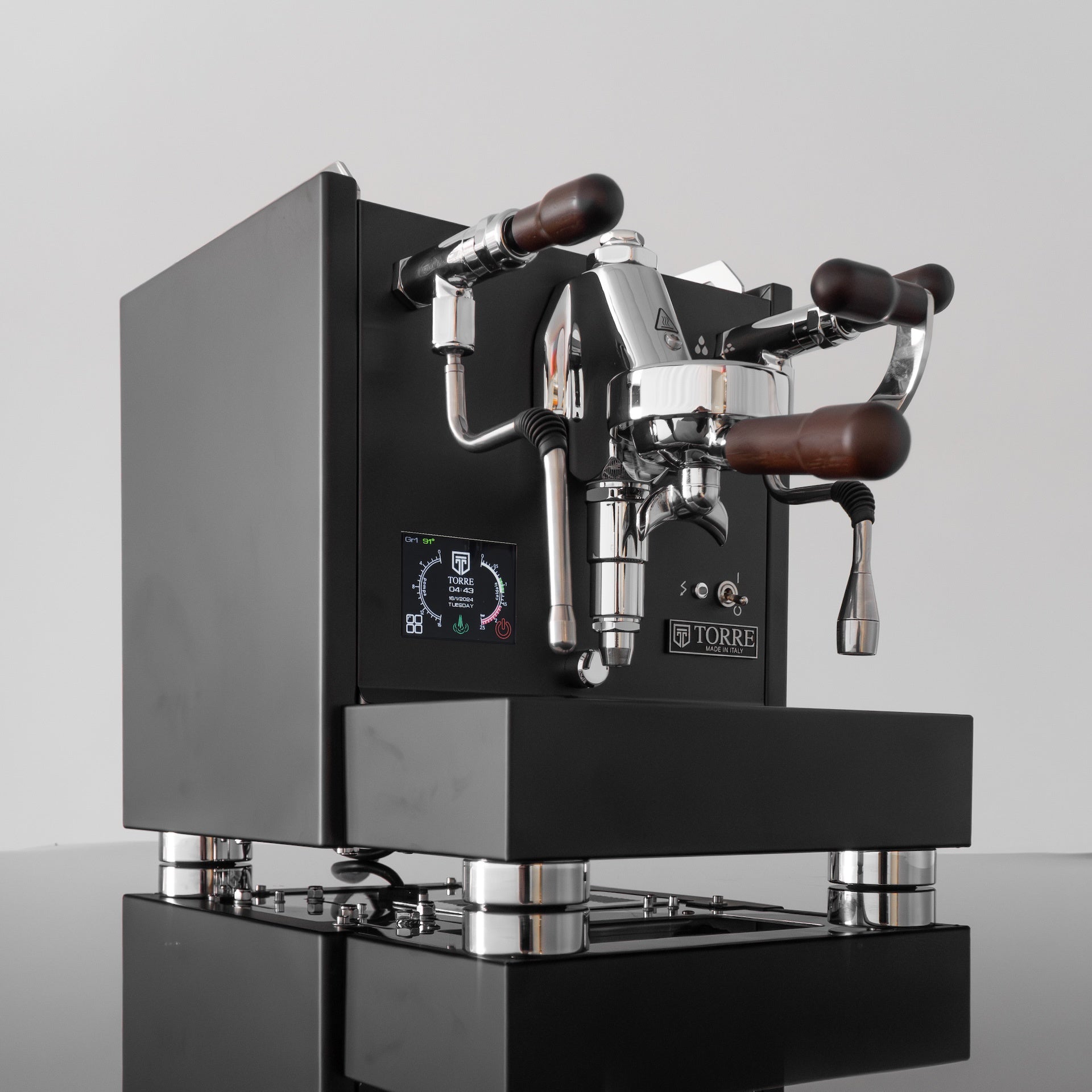 Torre Peppina EVO Matte Black With Wood Coffee Machine