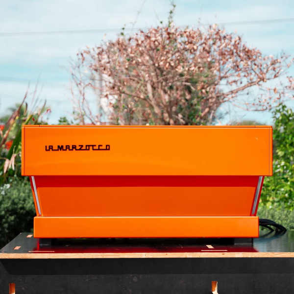 Custom 3 Group Fire Orange La Marzocco Linea Commercial Coffee Machine