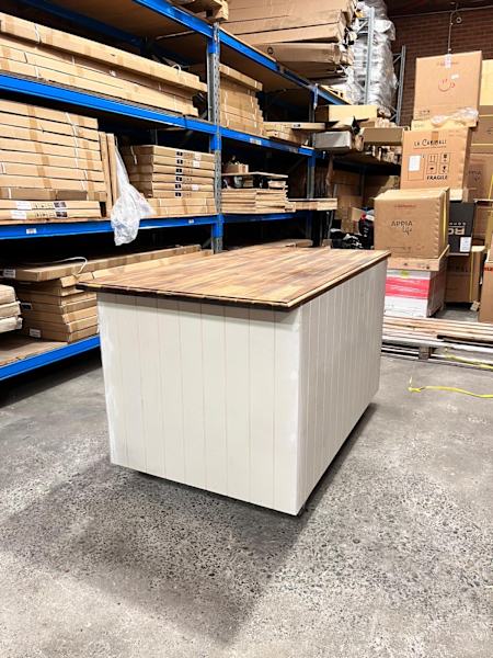 Custom Heavy Duty Timber Coffee Cart White 1600mm