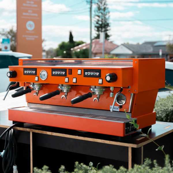 Custom 3 Group Fire Orange La Marzocco Linea Commercial Coffee Machine