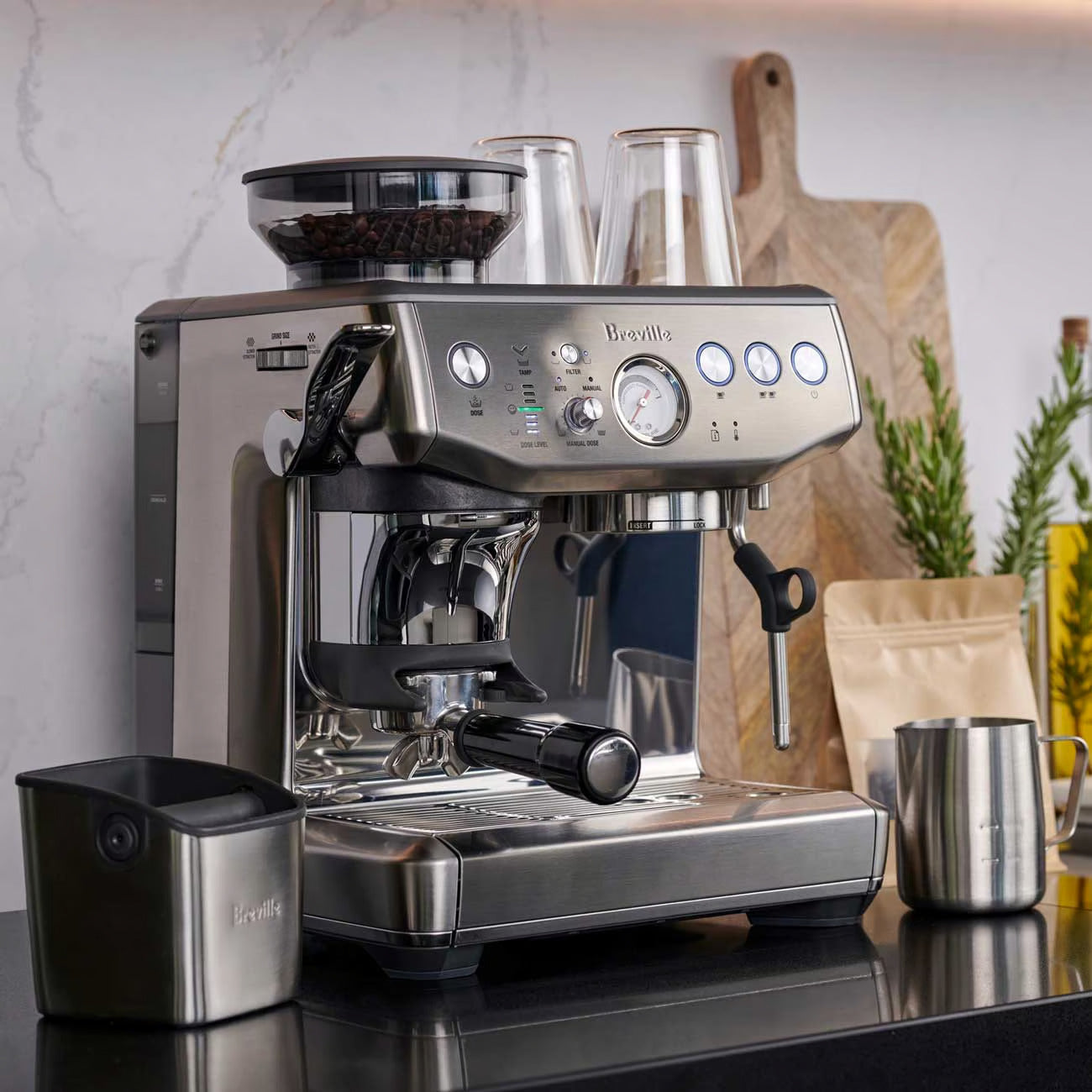 Breville Barista Express Impress Manual Espresso Machine