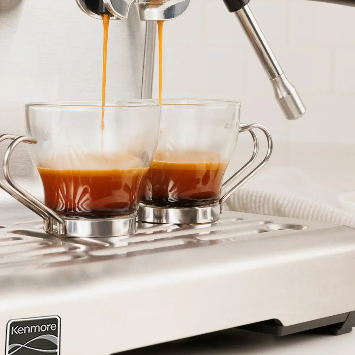 Kenmore Elite Auto-Tamping Espresso Machine With Grinder Stainless Steel