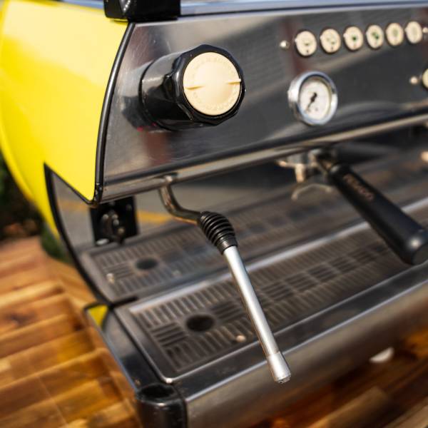 Hard to Come By La Marzocco GB5 – 2 Group Pre-Loved in Stunning Yellow
