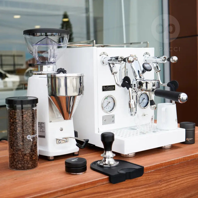 Bellezza Inizio V and Mini E machine and grinder package
