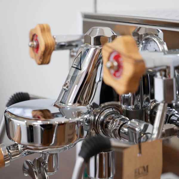 Brand New Custom White ECM Mechanika Slim With Timber Kit Coffee Machine - Australia - Di Pacci