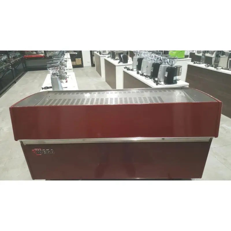 Burgundy Cheap 3 Group Wega Atlas Commercial Coffee Machine