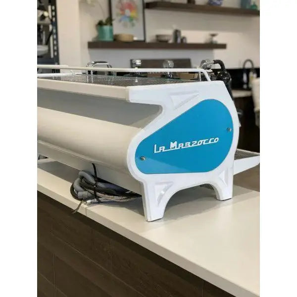 Costom Blue White 3 Group La Marzocco Strada MP Commercial