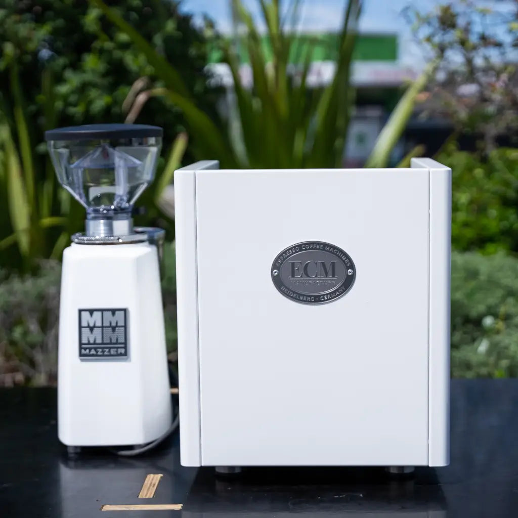 Custom White ECM Technika V Profi PID With White Mazzer Mini