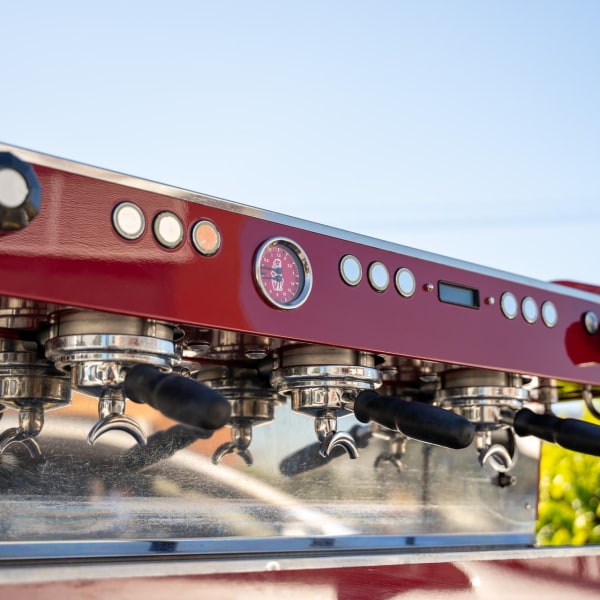 Stunning Immaculate Custom 3 Group La Marzocco PB In Candy Apple Red