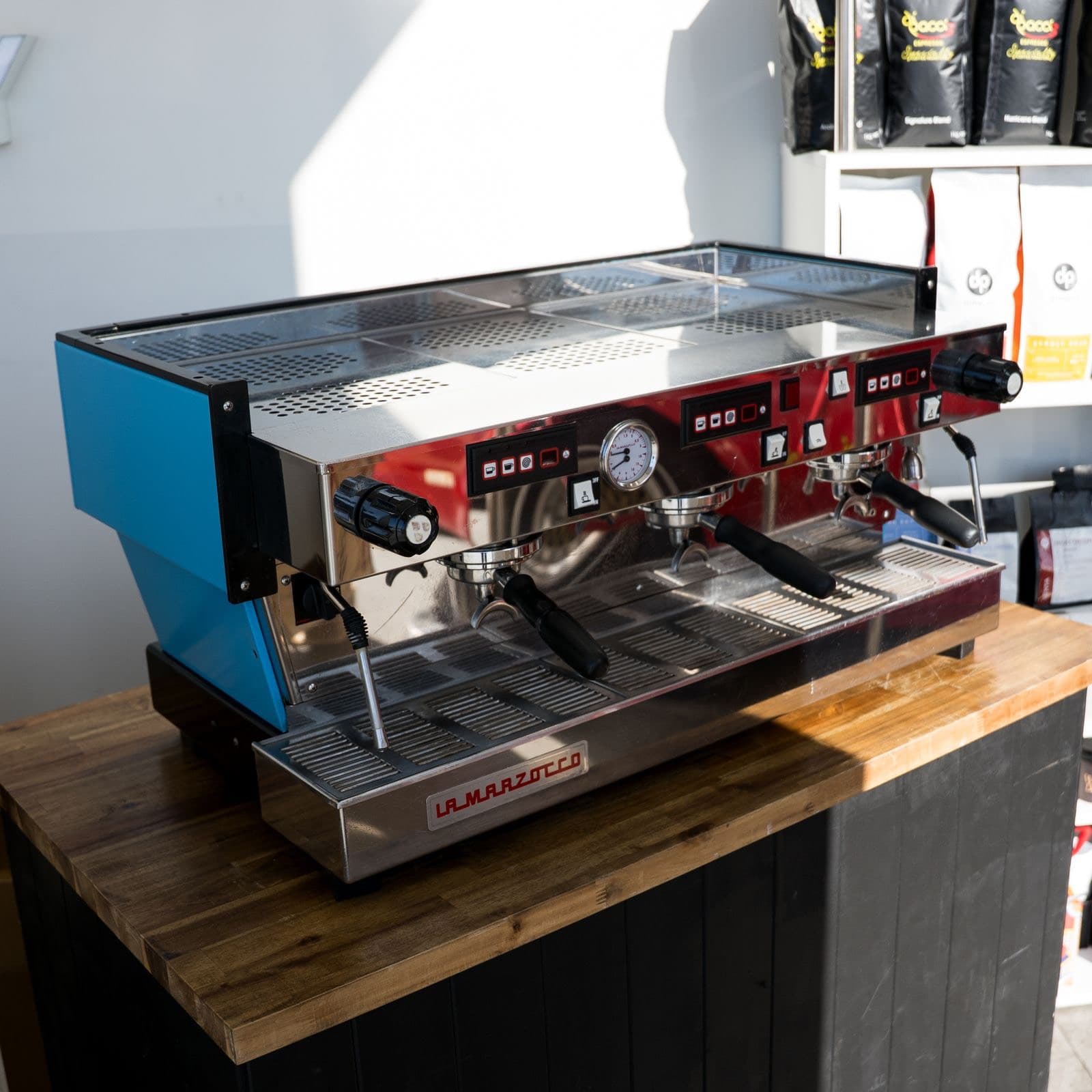 La Marzocco Linea 3 Group Tall Cup Chronos Custom Ocean Blue