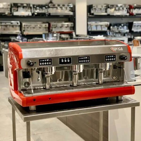 Immaculate 3 Group Wega Polaris in Red Commercial Coffee