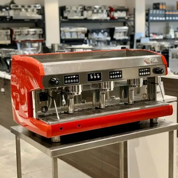 Immaculate 3 Group Wega Polaris in Red Commercial Coffee