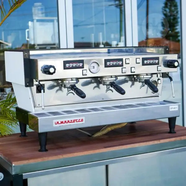 Immaculate Custom White La Marzocco Linea Commercial Coffee