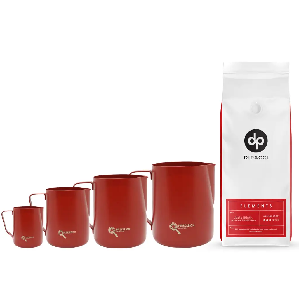 Precision Milk Pitcher 4 Pack Bundle w/ FREE 1kg Coffee -